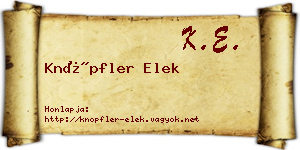 Knöpfler Elek névjegykártya